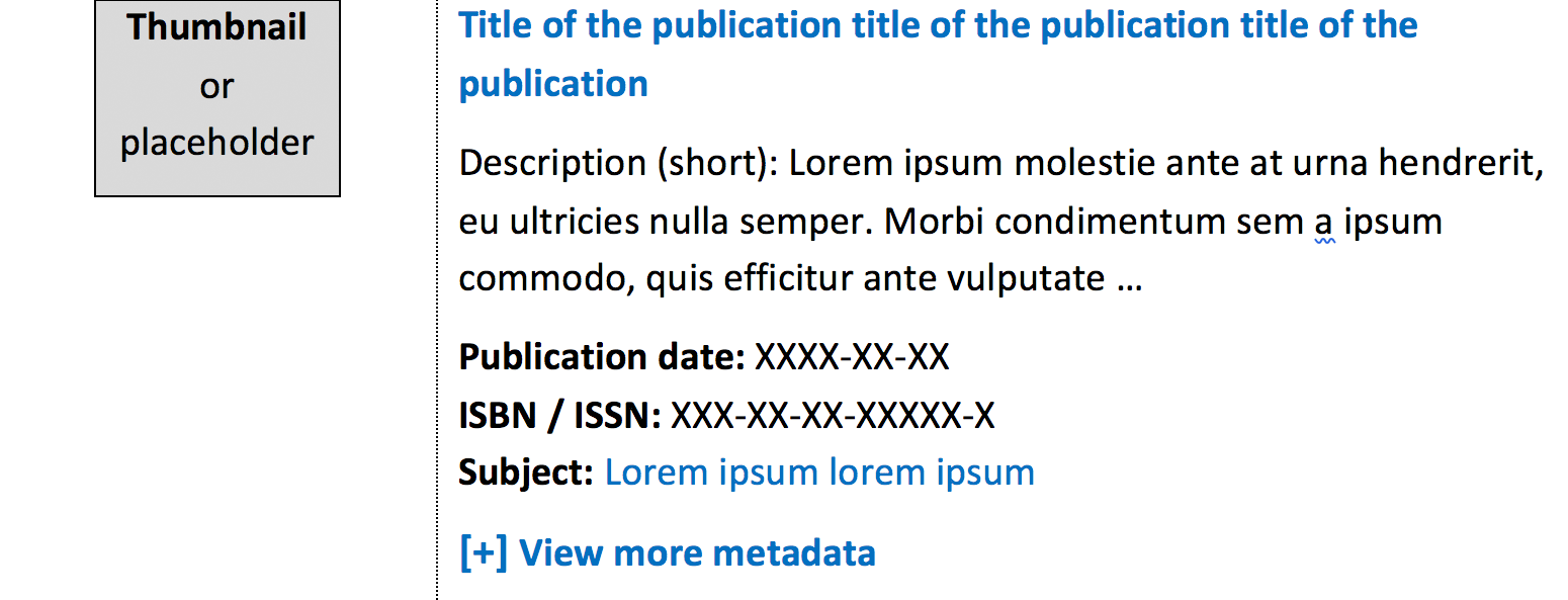Option 3: Image of thumbnail with metadata